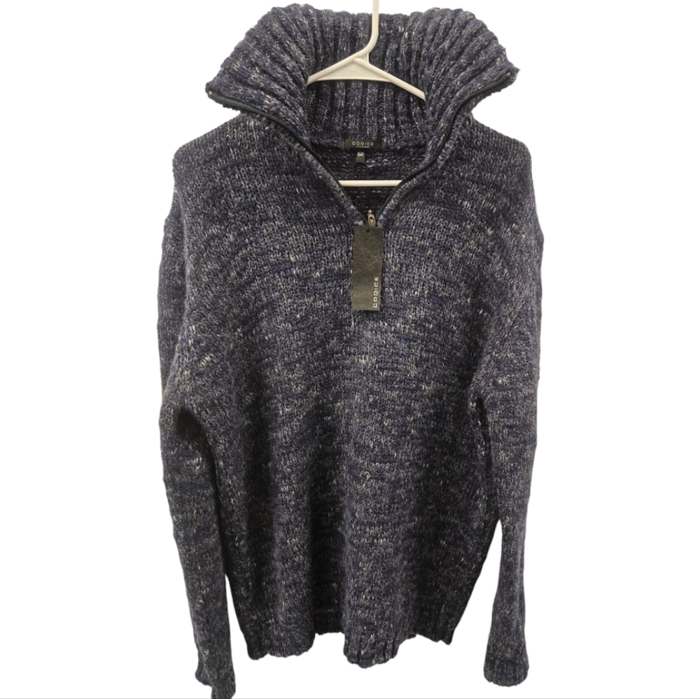 NWT CODICE Blue Turtleneck Sweater Made In Italy SZ 52